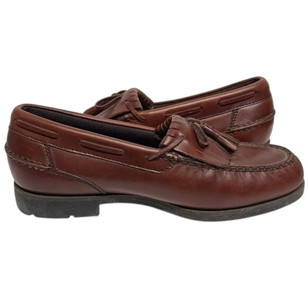 Hunter's‎ Bay Leather Collection Tassel Loafer Brown Preppy Shoes Men's Size 8